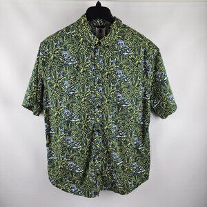 Element Shirt Mens Large Multi Graphic All Over Print Bunny Snake S/S Button Up